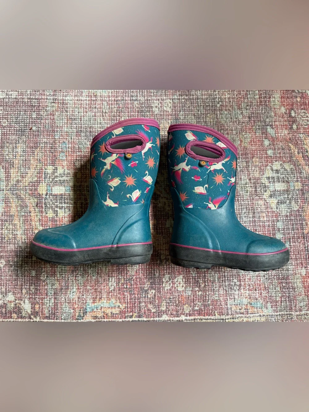 Bogs Kids Classic II Winter S-Peg Size 11 in Teal and Pink